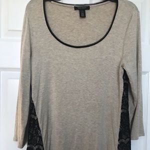 White House Black Market Lace Detail Top